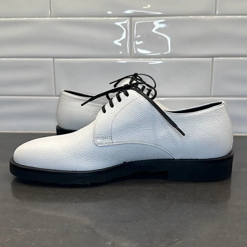 Dolce & Gabbana White Leather Derby Dress Formal Shoes-NWOT